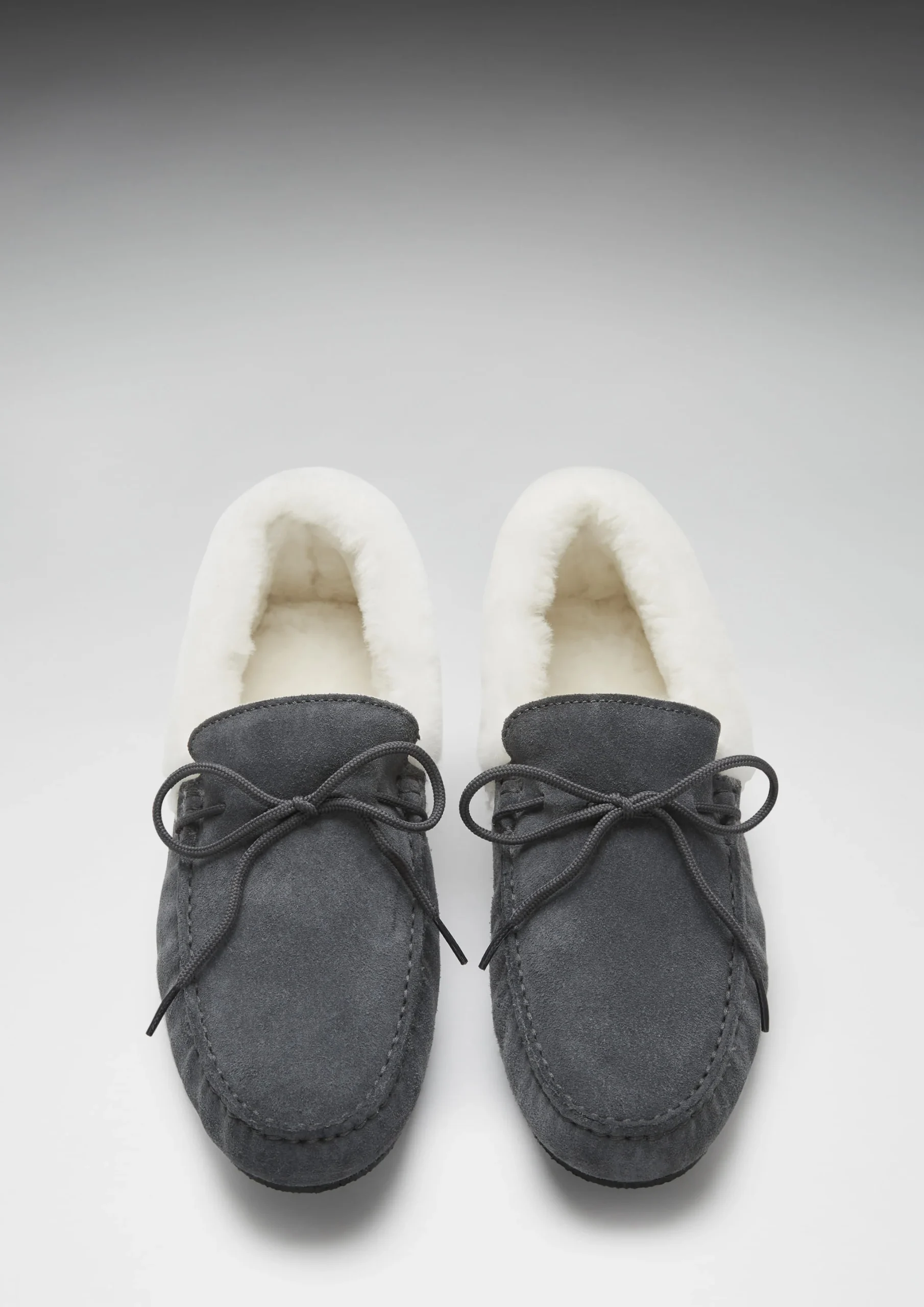 Slippers, sheepskin, slate grey suede – Image 4