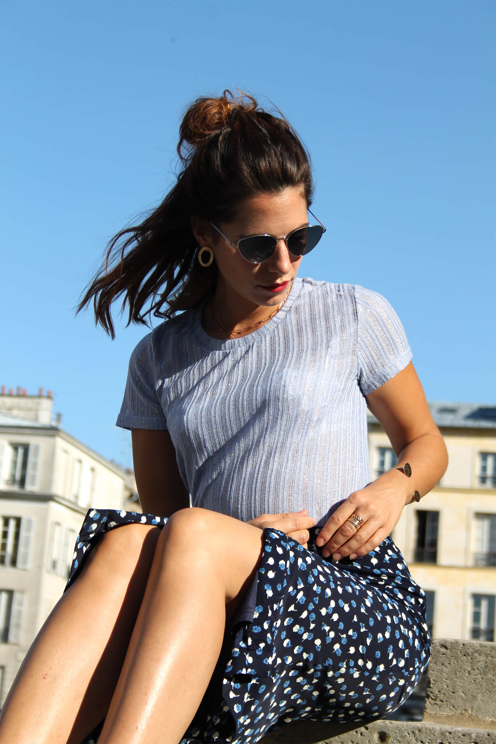 T-shirt Flora – Bleu ciel – Image 4