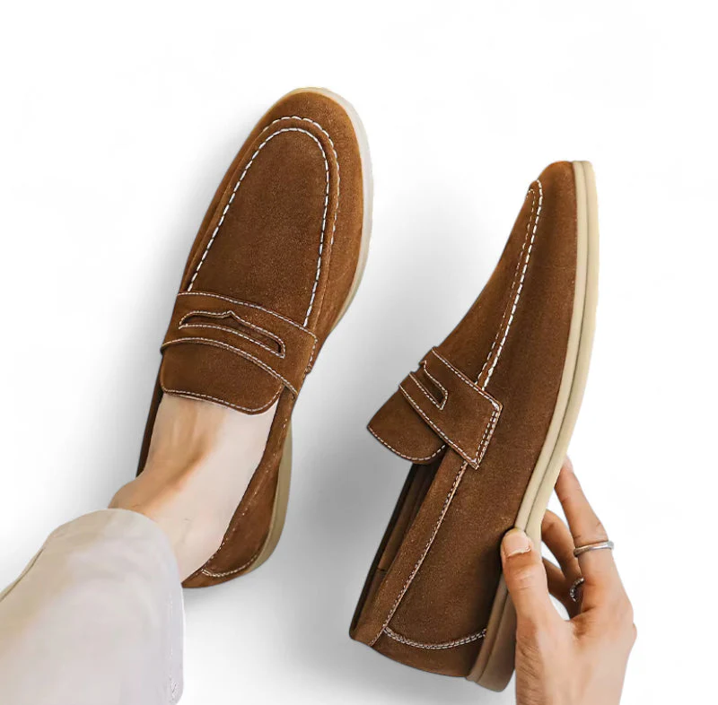 Mocassin Pour Homme En Daim Marron – Image 5