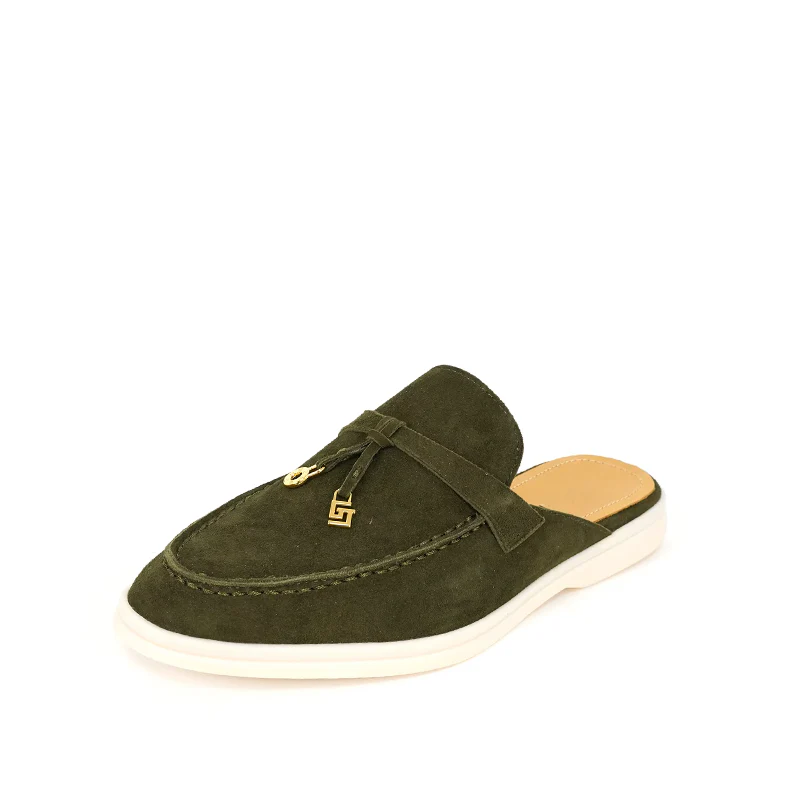 Mocassin Daim Femme Ouvert à Gland - Gris Foncé – Image 2