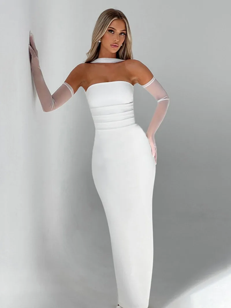 Robe de Soirée Blanche Bustier – Image 2