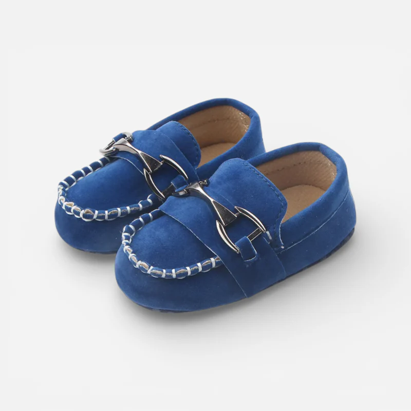 Mocassin Pour Bébé Bleu Avec Chainette – Image 2