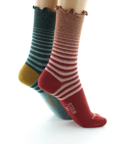 Boite cadeau 2 Paires Chaussettes Fantaisie Coton Lurex – Image 2