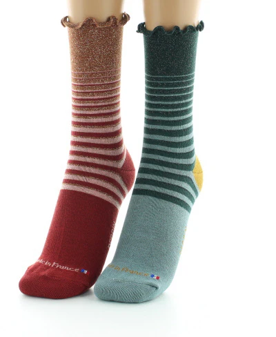 Boite cadeau 2 Paires Chaussettes Fantaisie Coton Lurex – Image 3