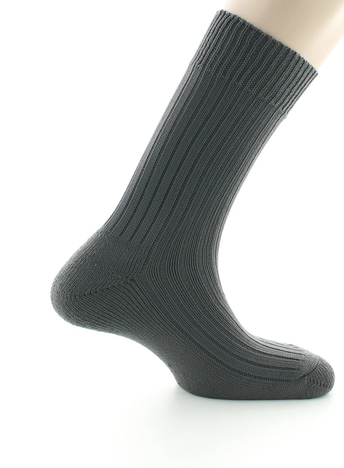 Chaussettes à côtes Intérieur doublé coton Anthracite – Image 2