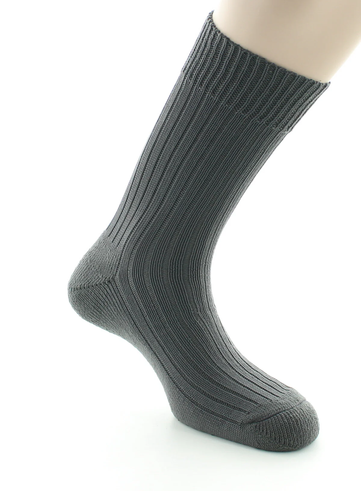 Chaussettes à côtes Intérieur doublé coton Anthracite – Image 3