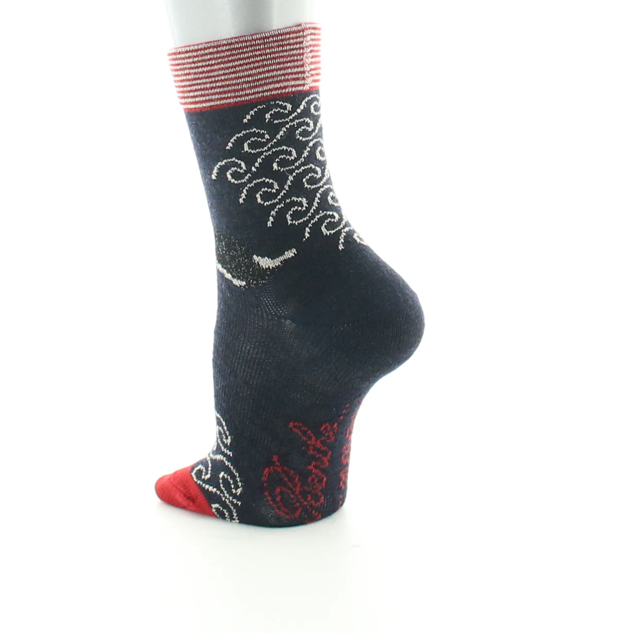 Chaussettes bébé La baleine en laine peignée Bleu Marine – Image 5