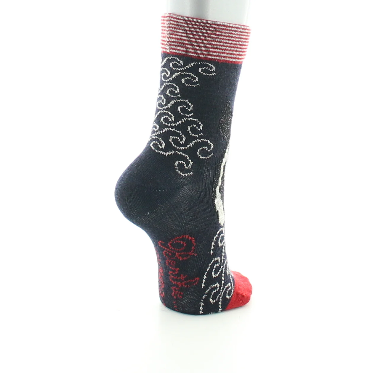 Chaussettes bébé La baleine en laine peignée Bleu Marine – Image 6