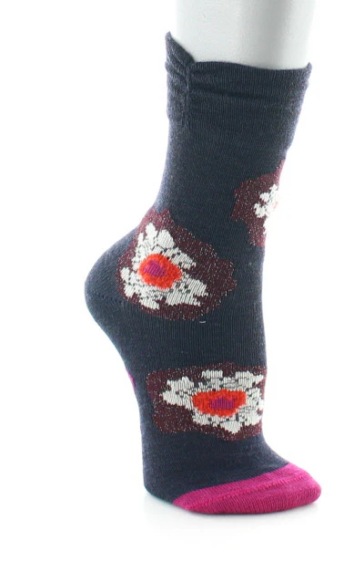 Chaussettes bébé Pétales et Pistils en laine Bleu Marine – Image 3