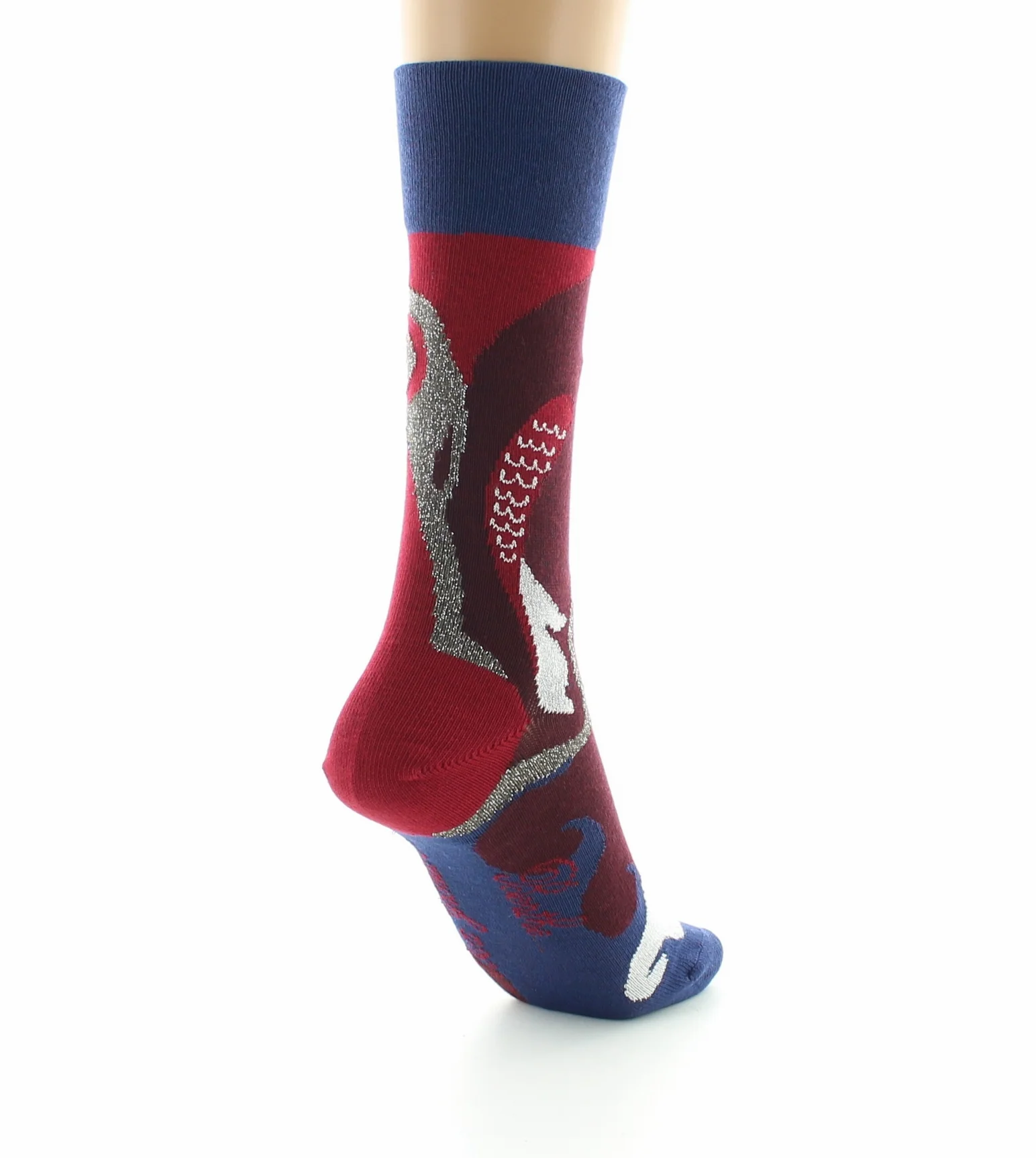 Chaussettes femme Carpes Rouges et Argentés en coton fil d'Écosse – Image 6