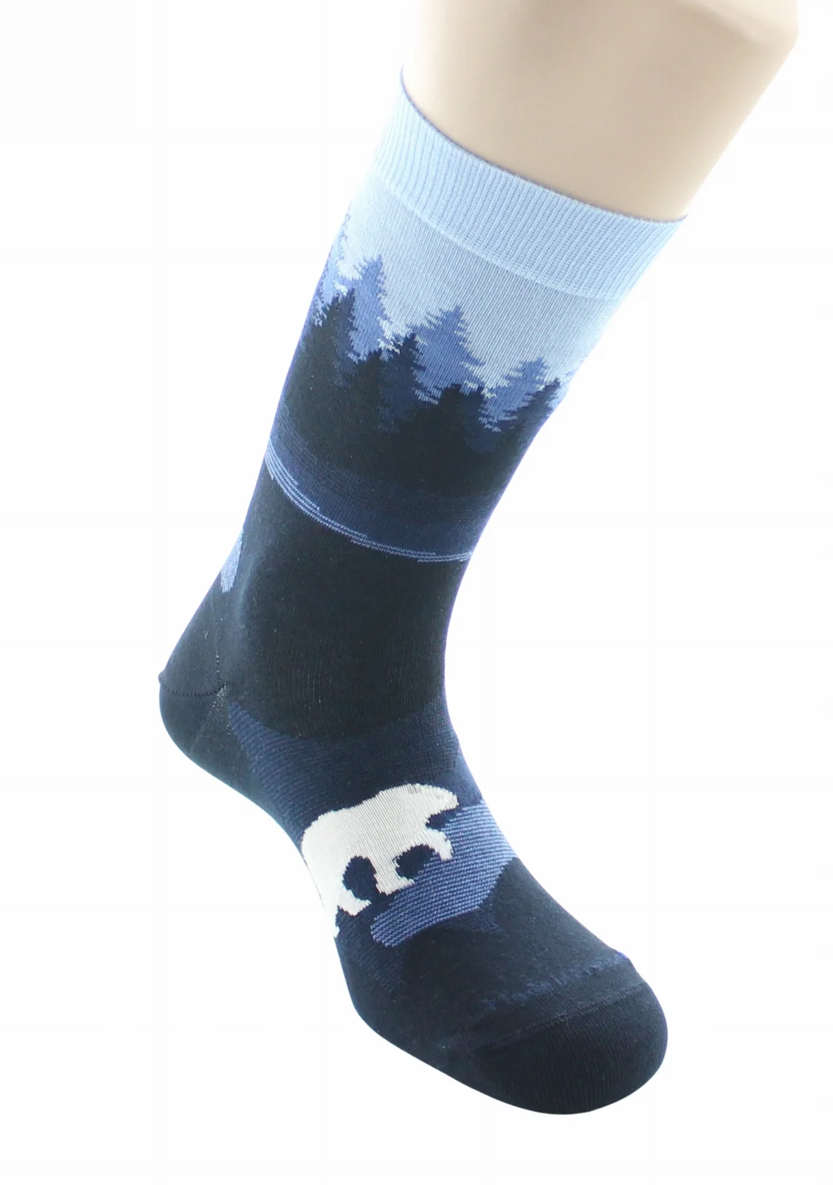 Chaussettes fantaisie homme en coton Dagobert Forêt Bleu – Image 3