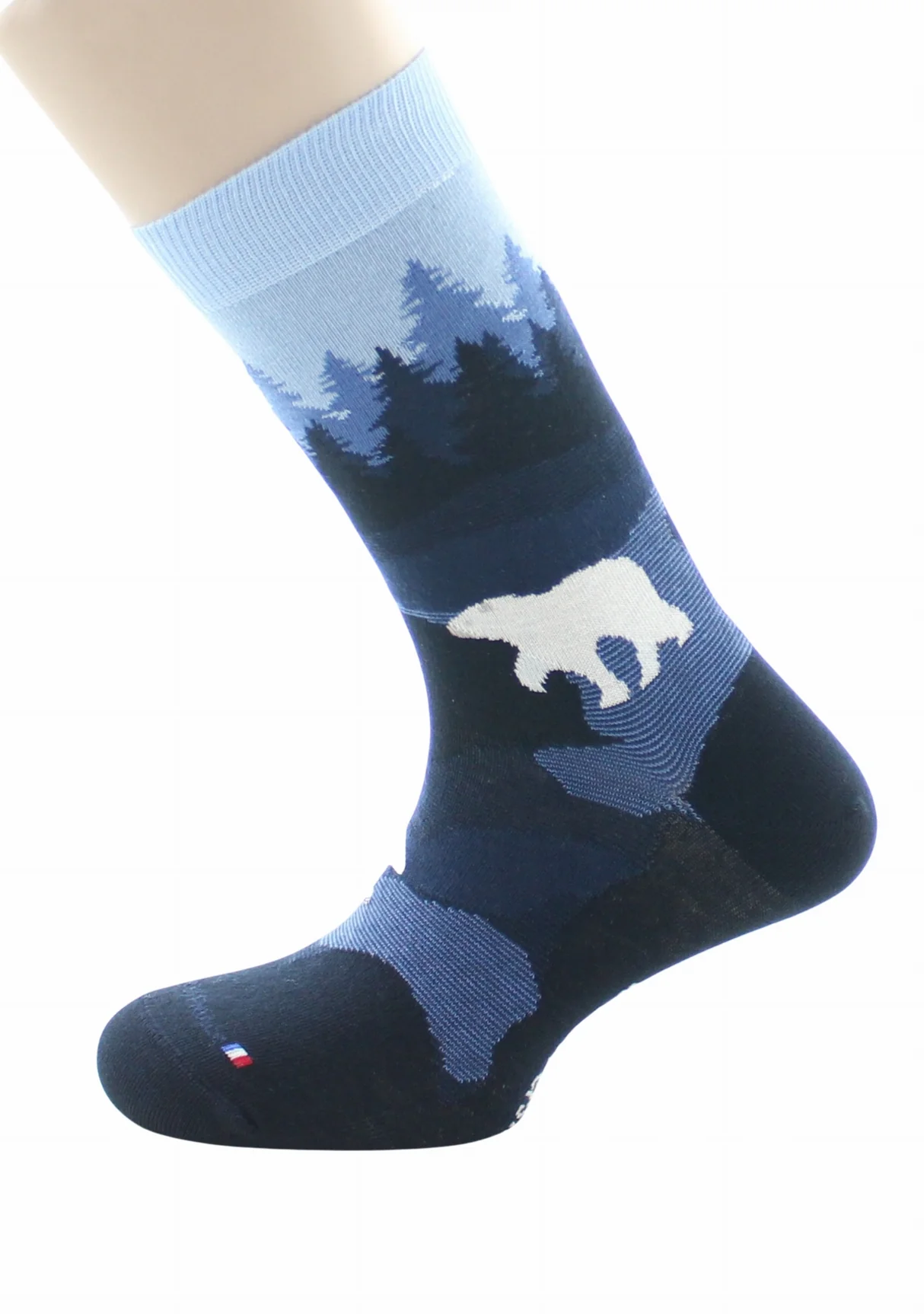 Chaussettes fantaisie homme en coton Dagobert Forêt Bleu – Image 5