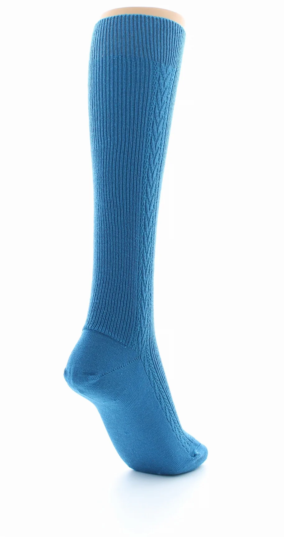 Chaussettes hautes femme en laine peignée mélangée Turquoise – Image 6