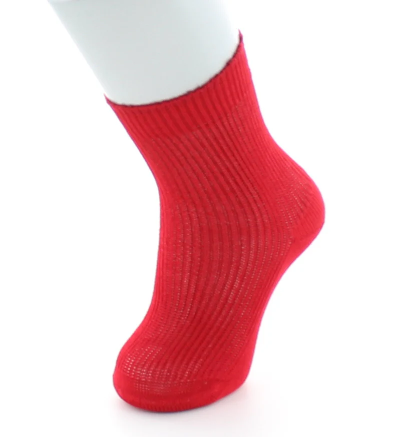 Chaussettes mixtes à maille piquée en pur coton fil d'Écosse Rouge – Image 4