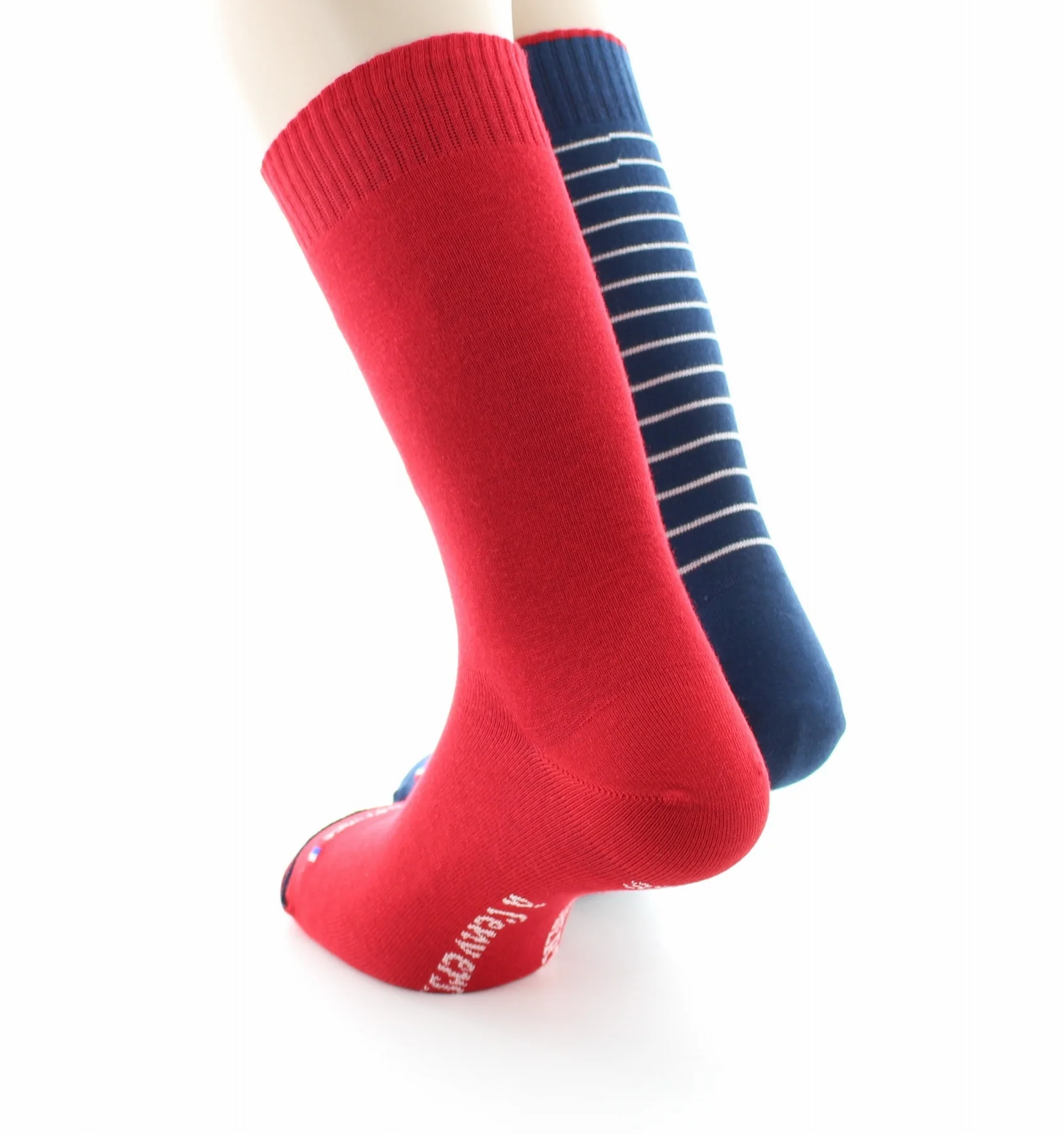 Chaussettes réversibles homme Corsaire en coton Marine/Rouge – Image 5