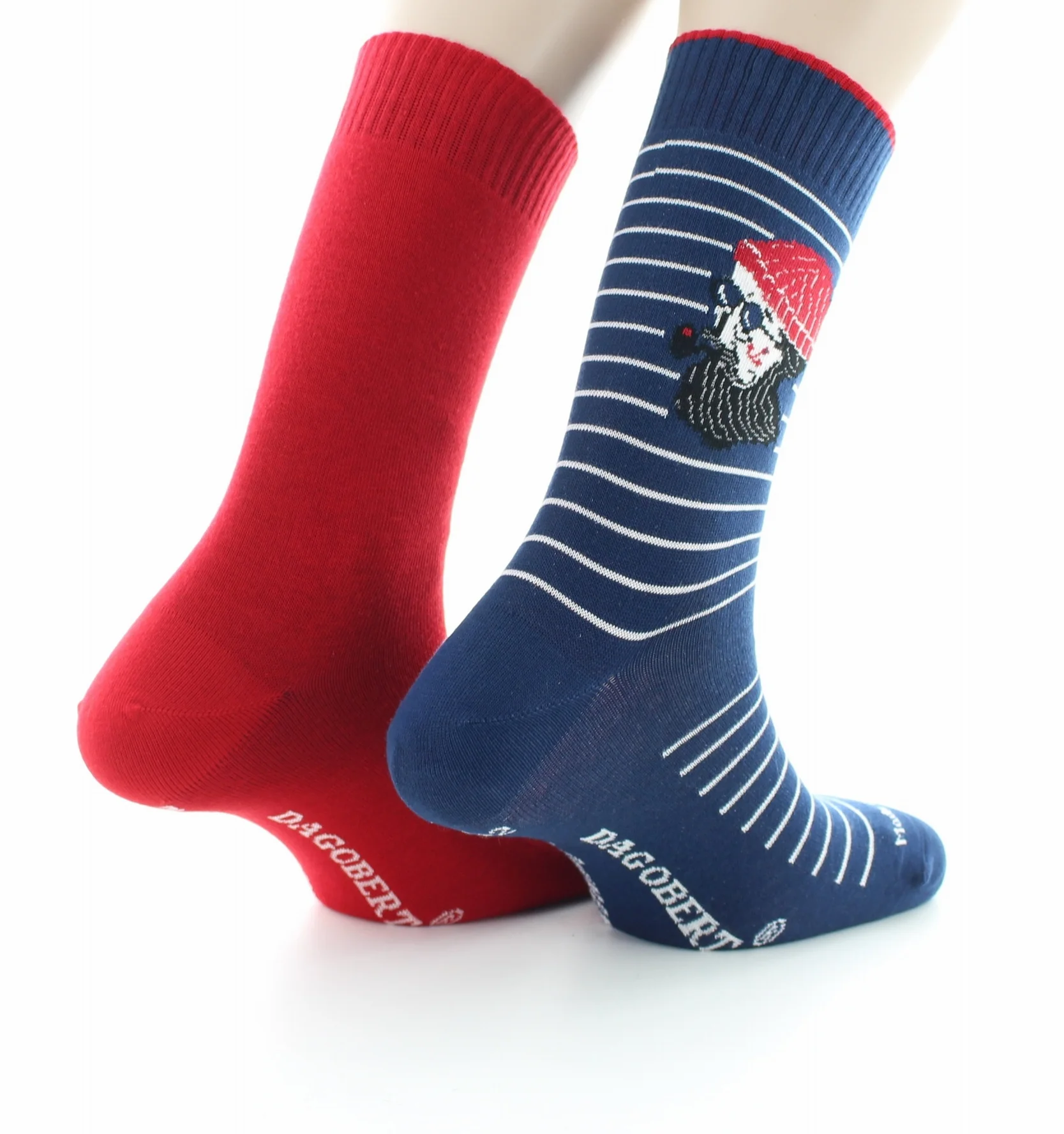 Chaussettes réversibles homme Corsaire en coton Marine/Rouge – Image 6