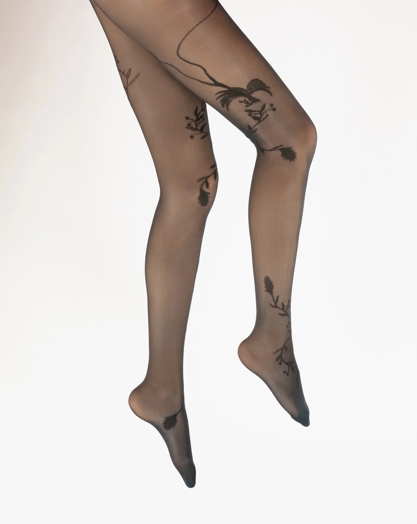 Collants 30D femme noir oiseau noir