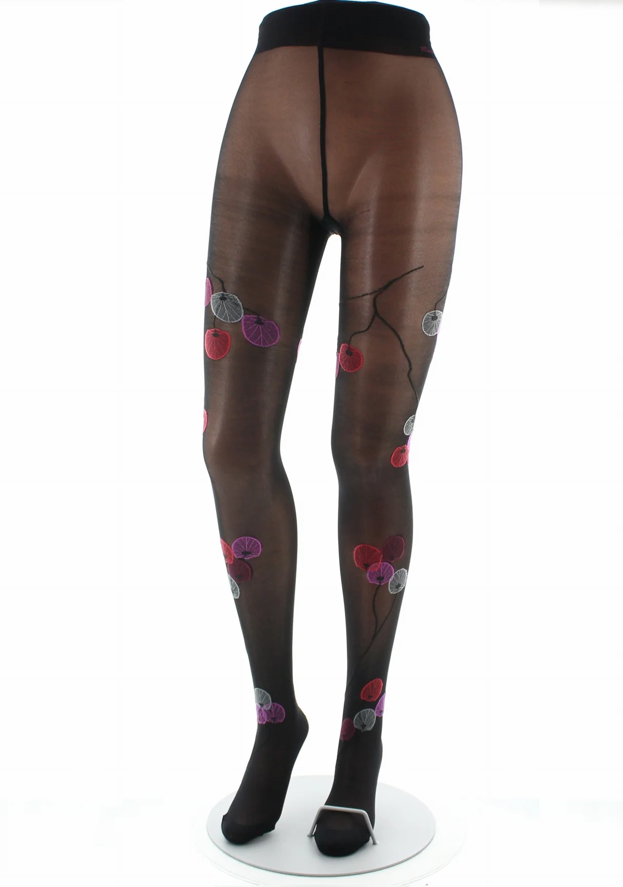 Collants femme 30D noir monnaie du pape rouge – Image 4