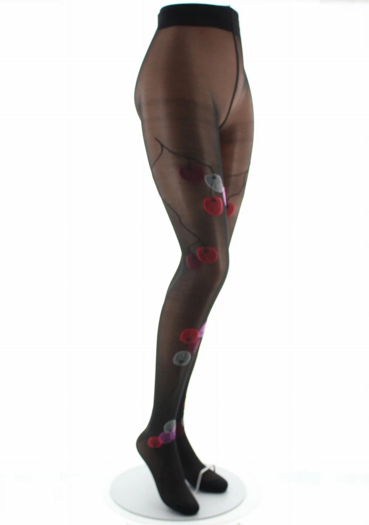 Collants femme 30D noir monnaie du pape rouge – Image 5