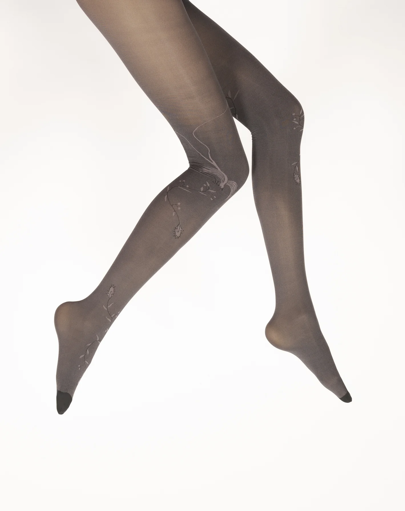 Collants femme 40D maille dévorée prune oiseau lyre – Image 2