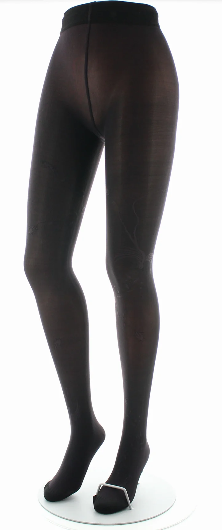 Collants femme 40D maille dévorée prune oiseau lyre – Image 4