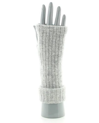 Mitaines femme en baby alpaga Gris clair – Image 3
