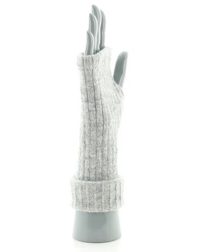 Mitaines femme en baby alpaga Gris clair – Image 4