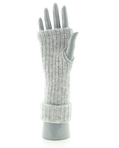 Mitaines femme en baby alpaga Gris clair – Image 5