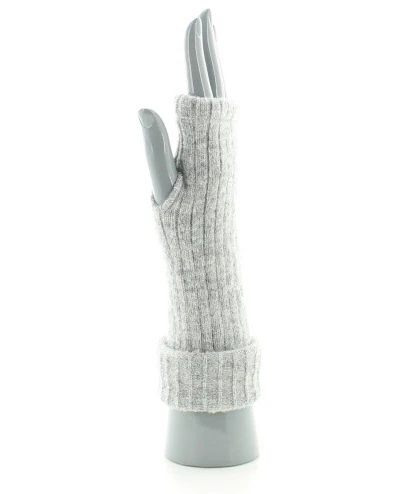Mitaines femme en baby alpaga Gris clair – Image 6