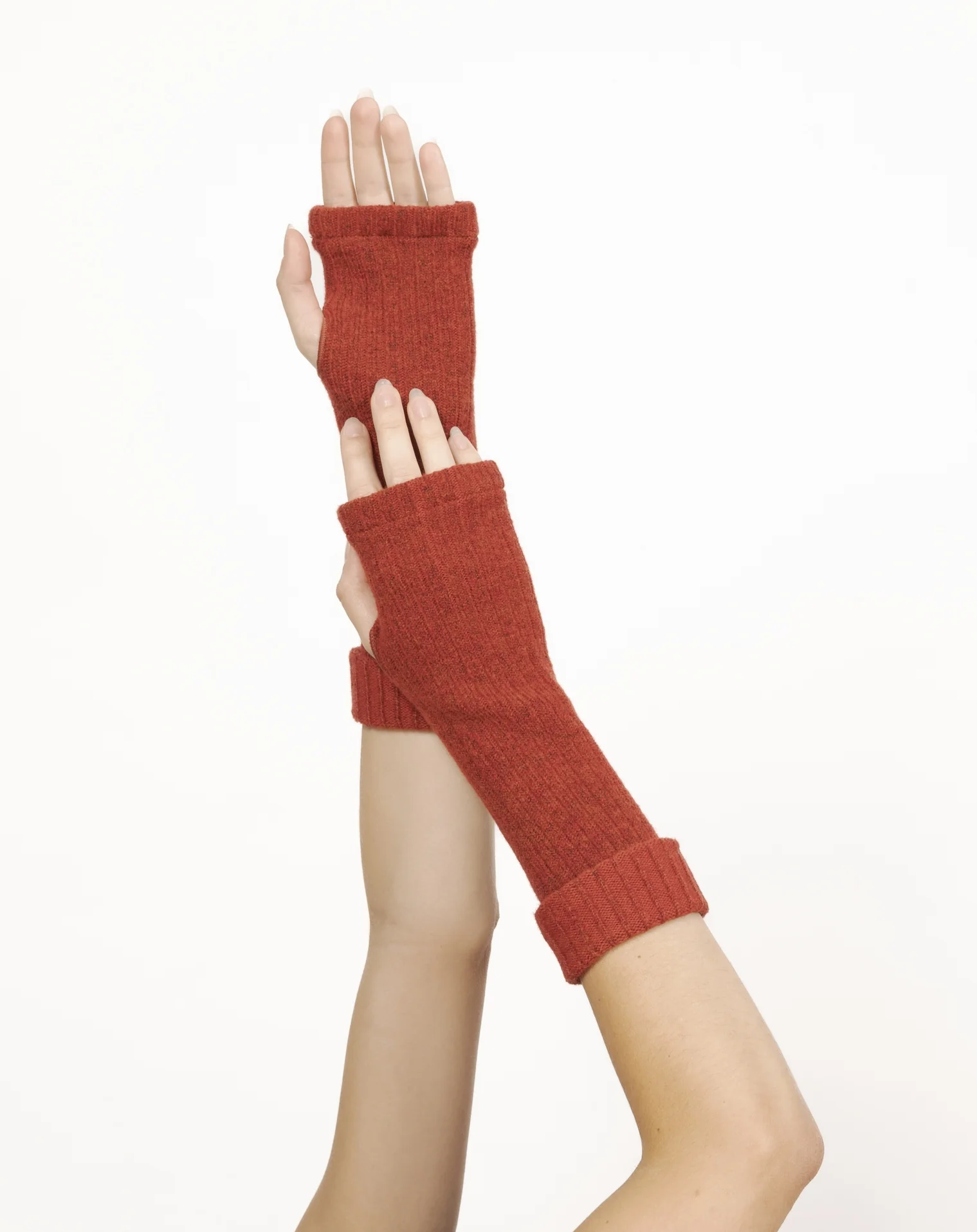 Mitaines femme laine et acrylique rouge – Image 2