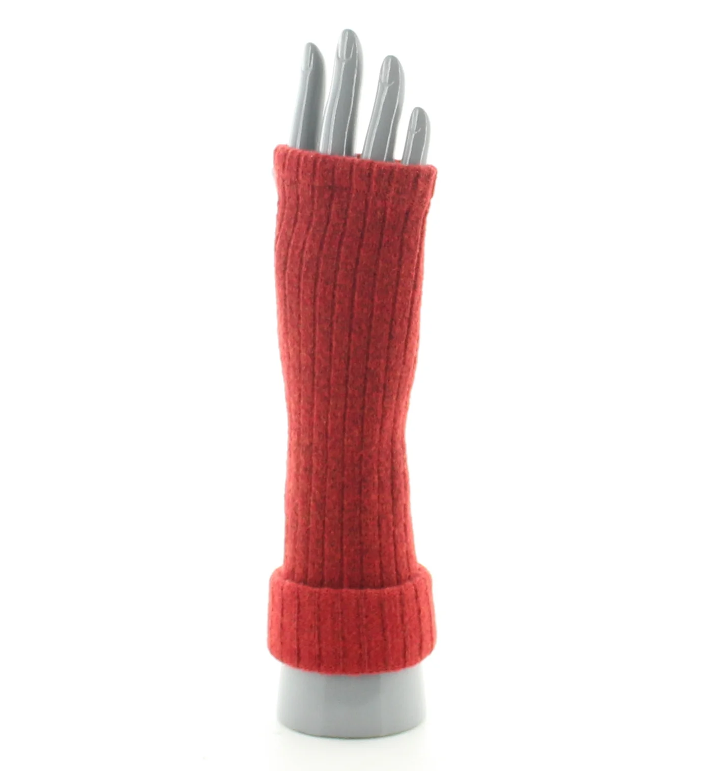 Mitaines femme laine et acrylique rouge – Image 4