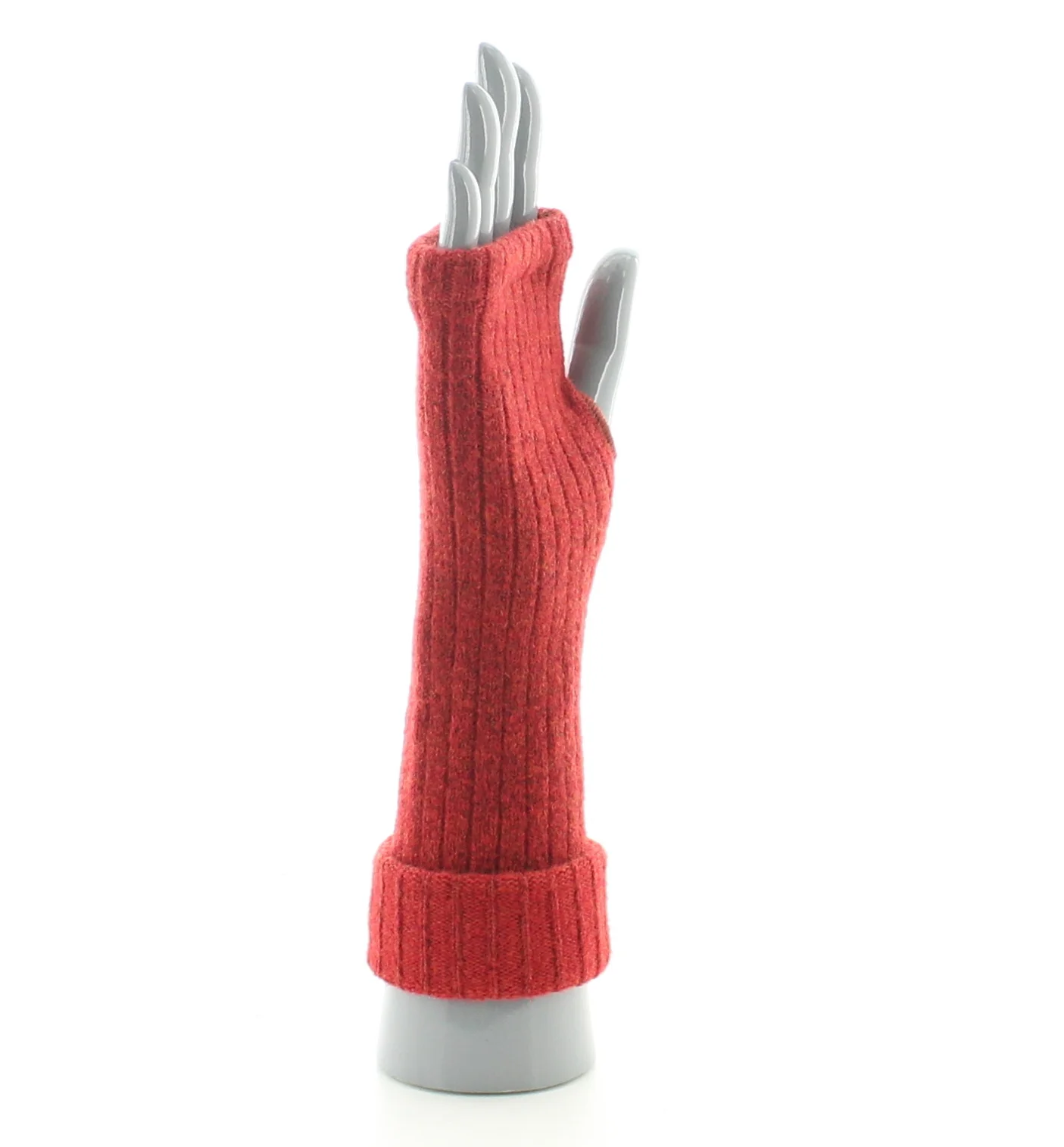 Mitaines femme laine et acrylique rouge – Image 5