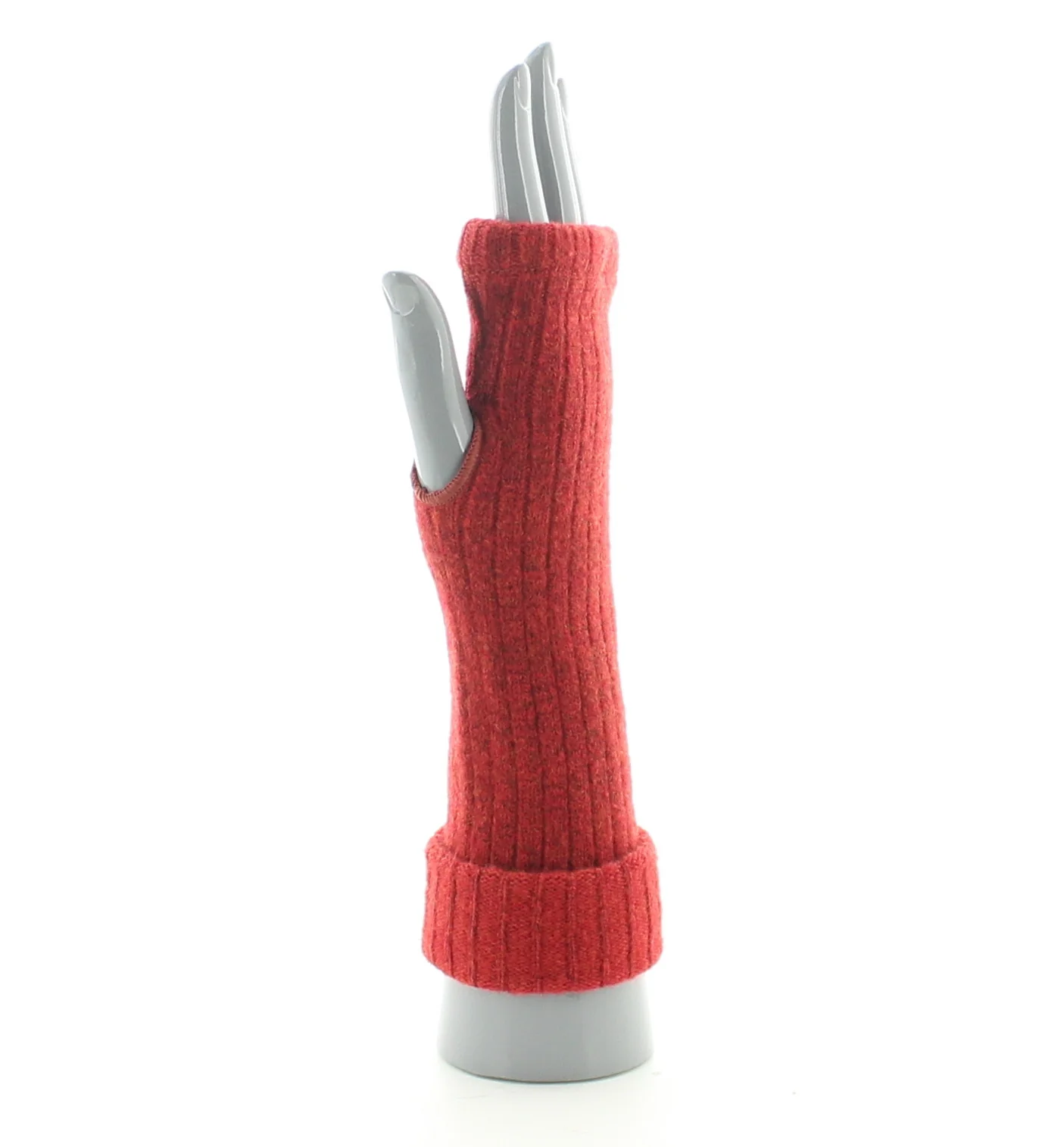 Mitaines femme laine et acrylique rouge – Image 6
