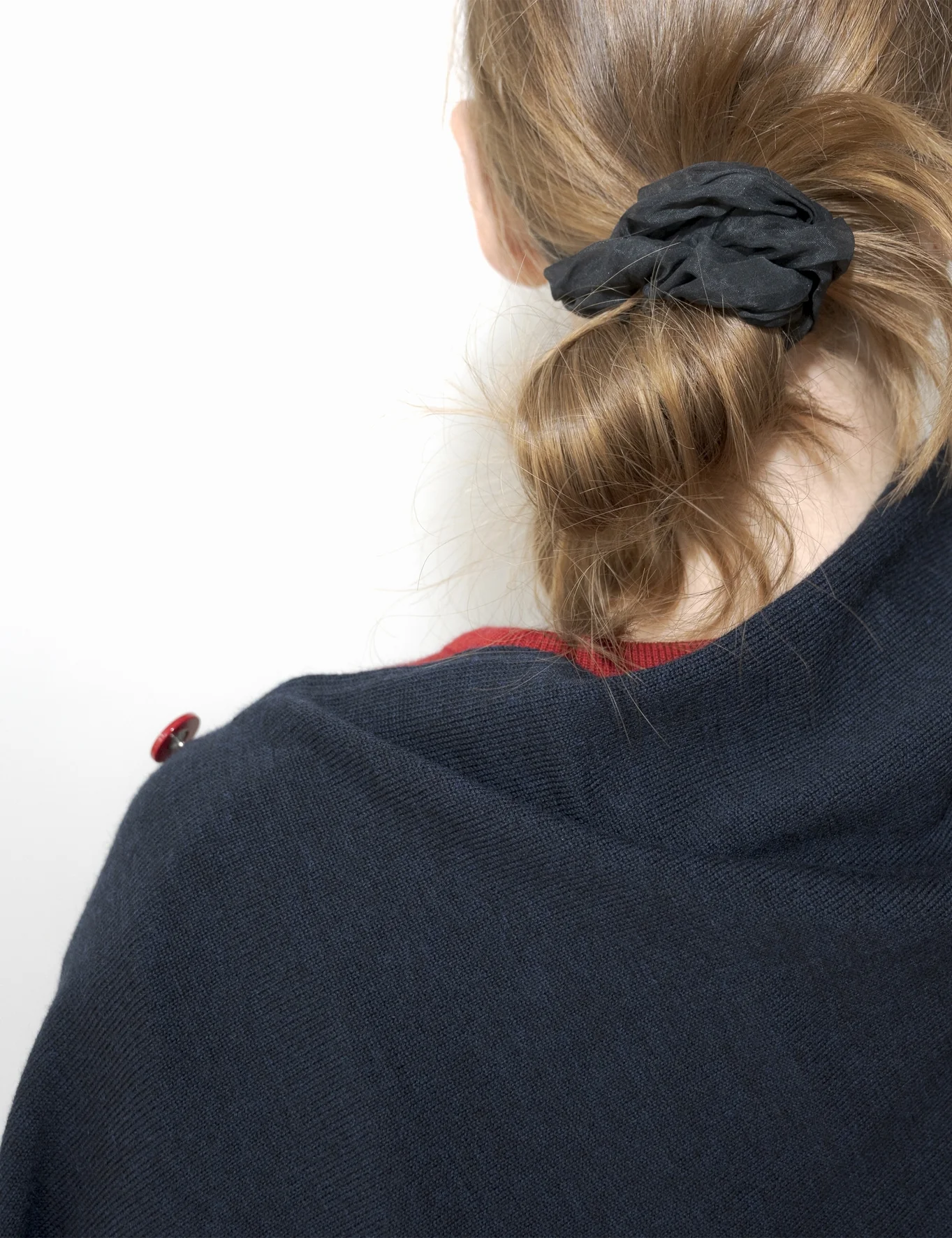 Poncho femme laine mérinos marine chiné – Image 5