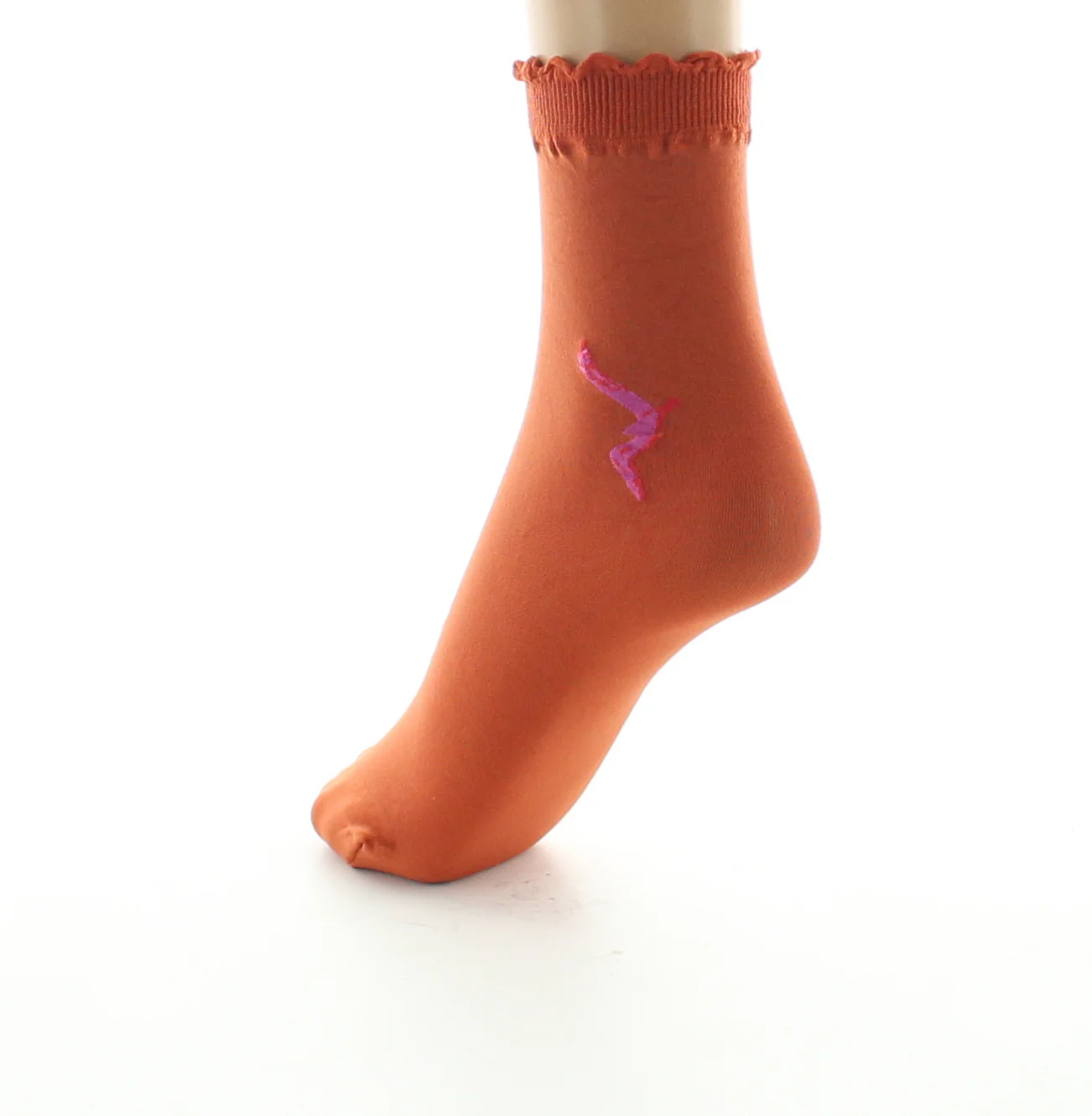 Socquettes femme 40D orange mouette rose – Image 6