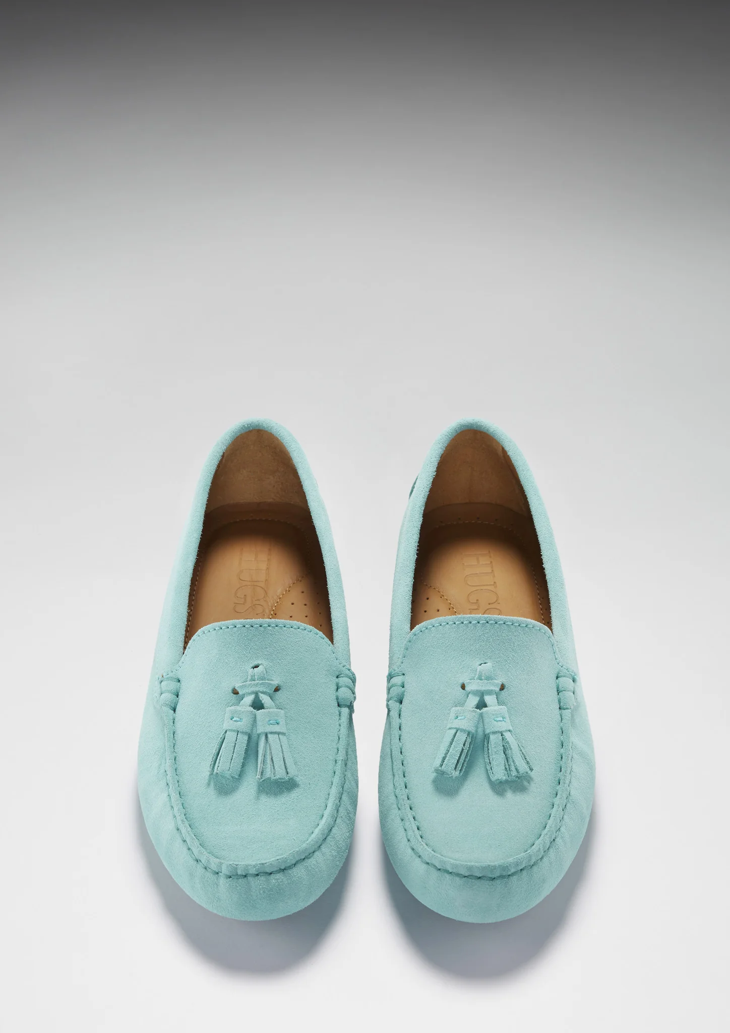 Women's Tasselled Driving Loafers, aqua suede – Image 4